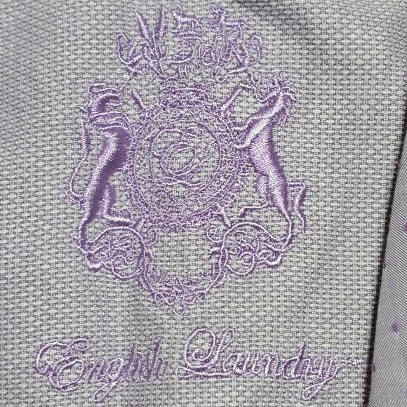 English Laundry Purple‎ Collar and cuff Detail Button-Up Shirt Size 16.5 - Picture 8 of 8